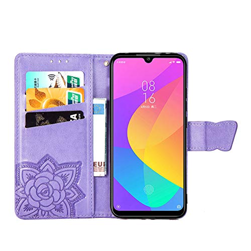 XIFAN Funda para LG K50S, [Patrones de Relieve 3D] Cierre Magnético Snap Flip Proteccion Caso Carcasa Libro de Cuero con Ranuras para Tarjetas y Soporte, Lavanda