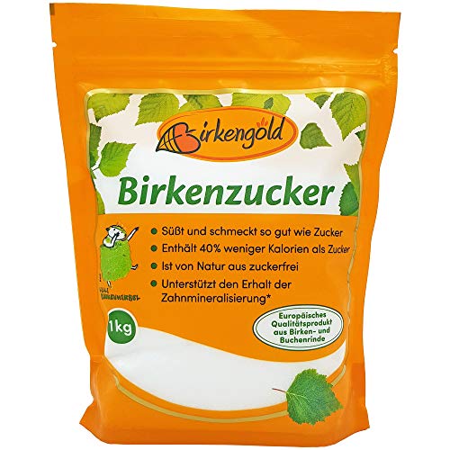 Xilitol 1 kg | Azucar de Abedul de Finlandia | Edulcorante 100% Natural | 1:1 como azúcar | 40% menos calorías que el azúcar