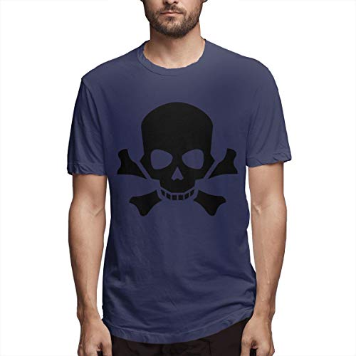 xinfub Camisa Cráneo Humano Simbolismo Cráneo y Huesos Cruzados Camiseta Casual de algodón para Hombre
