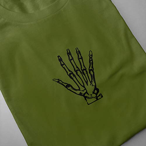 xinfub Camisa Esqueleto Humano Hueso de Mano Clip Art Simple Hand Camiseta Casual de algodón para Hombre