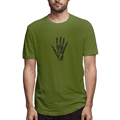 xinfub Camisa Esqueleto Humano Hueso de Mano Clip Art Simple Hand Camiseta Casual de algodón para Hombre