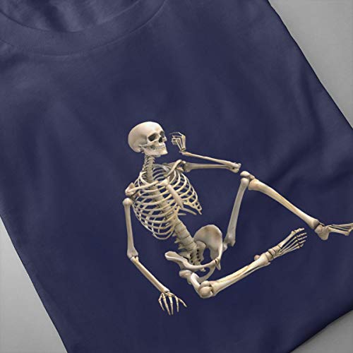 xinfub Camiseta Esqueleto Humano Fotografía de Archivo Camiseta Casual de algodón de los Hombres del Hueso