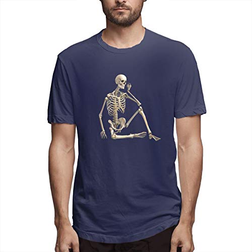 xinfub Camiseta Esqueleto Humano Fotografía de Archivo Camiseta Casual de algodón de los Hombres del Hueso