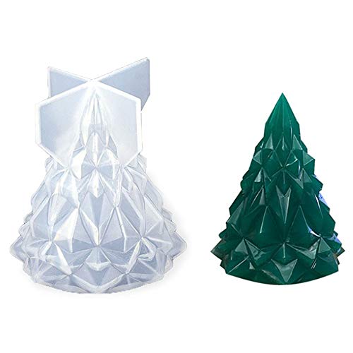 Xinlie Molde de Silicona DIY luz Soporte árbol de Navidad Dormitorio lámpara contenedor Formas de Resina epoxi Hecho a Mano Crafts Charms Joyas fabricación Molde de Silicona 3D para árbol de Navidad