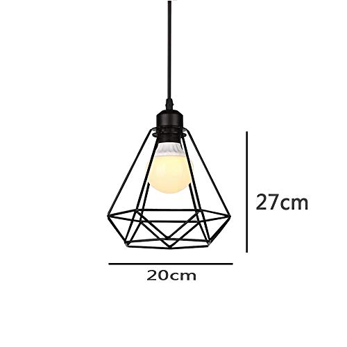 XINYANSEE® 3-Cabezas Industrial Vintage Lámpara Colgante, Metal Luz Lámpara de Techo Iluminación Colgante, E27 Lámparas de Araña Cocina Comedor Salón Dormitorio Restaurante Oficina, Negro