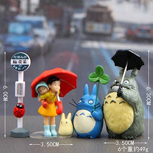 xinyawl Juguete de Peluche 5 Unids / Juguete Mi Vecino Totoro Paraguas Satsuki Mei Lámpara De Calle Estación De Autobuses Árbol PVC Figura De Acción Clásico