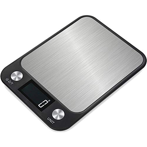 XINYU Báscula Digitales de Precisión,15kg 8.9 * 6.5 Inch Balanzas de Portátiles,Báscula de Joyería,con Pantalla LCD y 7 Unidades,Plataforma de Acero Inoxidable, Tara, para Cocinar, Café -15kg x 1g