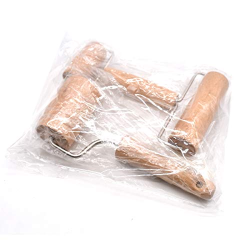 Xiuyer Rodillo de Madera con Mango, 2 Piezas Rodillos de Amasar Dough Rolling Pins Utensilios de Cocina para Hogar Reposteria Hornear Pasteles Pizzas Galletas(H-Forma & L-Forma)