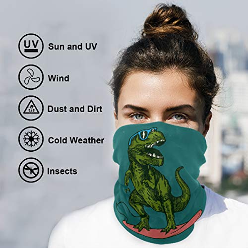 XIXIKO Animal Dinosaurio T-Rex - Bandana de protección contra el polvo, polaina, polaina, polaina, multifuncional para mujeres, hombres, actividades al aire libre, deportes, senderismo