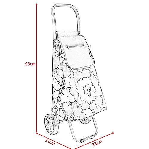 XKCJTCF Carretilla de Mano Carretilla Plegable de 2 Ruedas Carro de Compra Ligero de Empuje y tracción Bolsa de Equipaje Equipaje Carretilla de Mano Carretilla (PATRÓN, C), C