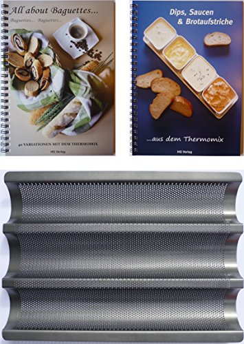 XL-Set Baguette chapa + 2 libros: All About baguetes + unidades, salsas & pastas de - con el Thermomix TM21 TM31 TM5 ...