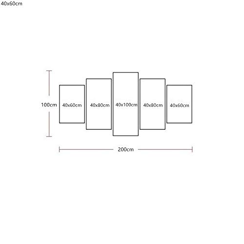 XQJBH 5 Impresiones De Lienzo De Alta Definición Cuchara De Alimentos Granos Enteros Especias Cocina 200X100Cm Impresión De Alta Definición Modular 5 Paneles Paisaje Póster Decoración Del Hogar Lienzo