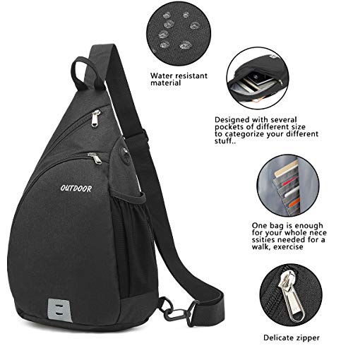 XQXA Bolso bandolera, riñonera de nailon, para pequeñas herramientas multiusos, teléfonos móviles, deportes al aire libre, senderismo y camping, negro