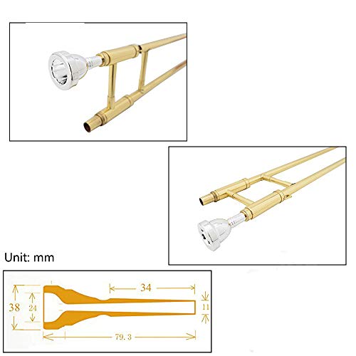 XuBa MX0070D - Boquilla para trombón barítono (alta voz, 12 C), dorado