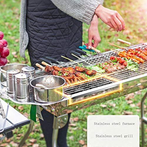 Xuejuanshop Portable BBQ Charcoal Grill Gruesa Parrilla de Acero Inoxidable Campo al Aire Libre Hogar Carbono Barbacoa Estufa Picnic Barbacoa Estante Portable BBQ Charcoal Grill (tamaño : XL)