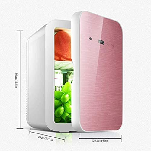 XUHRA Mini Nevera, 8L Coche pequeño refrigerador, el Control de la Temperatura de Lectura Digital Mini Nevera, calefacción y termostato de refrigeración para la Oficina en casa,Gold