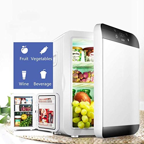 XUHRA Mini refrigerador portátil, eléctrica Caliente y Fresco, refrigerador automóvil Compacto de refrigeración con refrigerador de Vino termostato Digital para Acampar al Aire Libre,White,30x2.