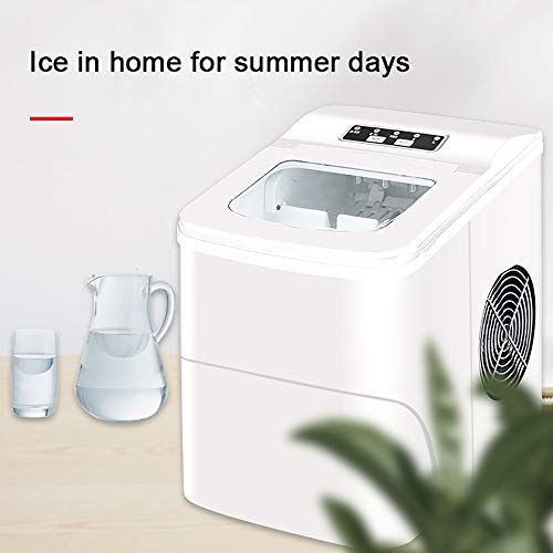 XUMI Máquina para Hacer Hielo, Portátil Tranquilo Eléctrico Automático de Hielo Hogar Mini Forma Redonda Fabricación de Hielo Máquina de 15Kg/24H a Casa Familia Bar Pequeño CafÉ Tienda