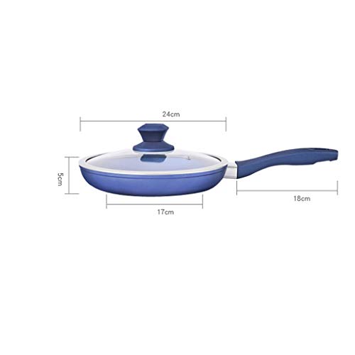 XXDTG Azul Sartén - Cacerola Antiadherente, con la manija, Aluminio Utensilios de Cocina Que Contiene la categoría alimenticia de Diamante Coating Technology, 24 Cm