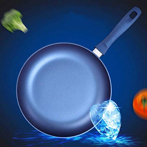 XXDTG Azul Sartén - Cacerola Antiadherente, con la manija, Aluminio Utensilios de Cocina Que Contiene la categoría alimenticia de Diamante Coating Technology, 24 Cm