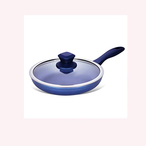 XXDTG Azul Sartén - Cacerola Antiadherente, con la manija, Aluminio Utensilios de Cocina Que Contiene la categoría alimenticia de Diamante Coating Technology, 24 Cm