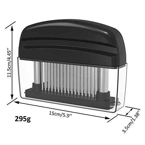 xxz Ablandador de Carne, con 48 Hojas de Aguja de Acero Inoxidable, Mango Antideslizante Operación Simple Limpieza fácil para ablandar el Adobo de Barbacoa
