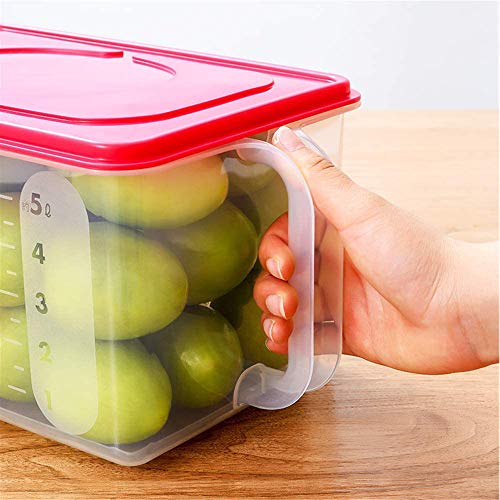 xxz Recipientes Transparentes de Almacenamiento para frigorífico, Organizador de frigorífico apilable con asa, para producir Alimentos, Frutas, Verduras, Carne, Pescado, 3 Piezas