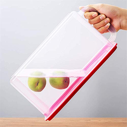 xxz Recipientes Transparentes de Almacenamiento para frigorífico, Organizador de frigorífico apilable con asa, para producir Alimentos, Frutas, Verduras, Carne, Pescado, 3 Piezas