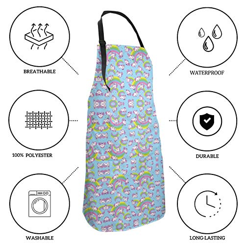 Y-Store with Interesting Theme Apron Cooking Kitchen Waterproof,Adjustable Chef Apron with Pockets,For Home,Restaurant,Craft,Garden, BBQ, School, Coffee House,Apron For Men Women