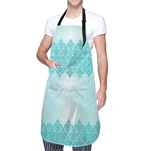 Y-Store with Interesting Theme Apron Cooking Kitchen Waterproof,Adjustable Chef Apron with Pockets,For Home,Restaurant,Craft,Garden, BBQ, School, Coffee House,Apron For Men Women