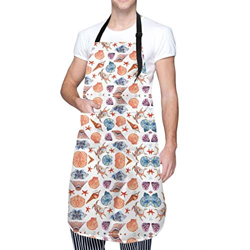 Y-Store with Interesting Theme Apron Cooking Kitchen Waterproof,Adjustable Chef Apron with Pockets,For Home,Restaurant,Craft,Garden, BBQ, School, Coffee House,Apron For Men Women