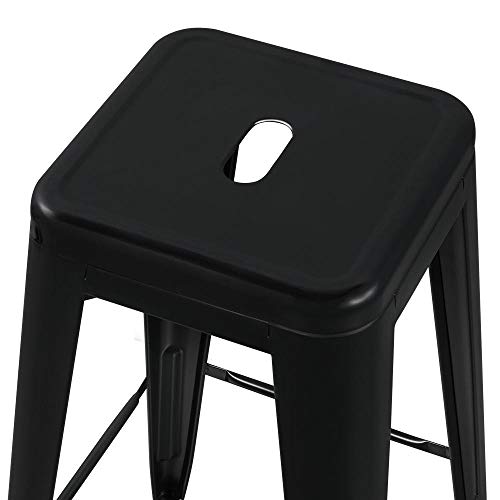 Yaheetech Set de 2 Taburetes Industrial Altos para Cocina Silla Metálica de Bar Cafetería Restaurante Comedor Altura 76,5 cm