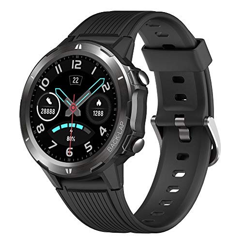 YAMAY Reloj Inteligente, Smartwatch Hombre 5ATM Impermeable con 12 Modos Deportivos Cronómetro Pulsómetro Pulsera Actividad Inteligente Smartwatch Android iOS para Xiaomi Huawei iPhoneTeléfono