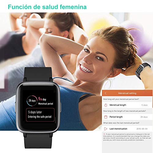 YAMAY Smartwatch, Impermeable Reloj Inteligente con Cronómetro, Pulsera Actividad Inteligente para Deporte, Reloj de Fitness con Podómetro Smartwatch Mujer Hombre para Xiaomi HuaweiI Teléfono