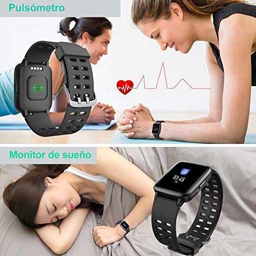 YAMAY Smartwatch, Impermeable Reloj Inteligente con Cronómetro, Pulsera Actividad Inteligente para Deporte, Reloj de Fitness con Podómetro Smartwatch Mujer Hombre para Xiaomi HuaweiI Teléfono