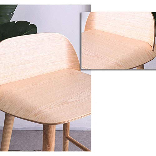 YAMMY Taburete De Bar con Respaldo,Silla De Pies Altos Madera con Respaldo Reposapiés para Mostrador Cafetería Cocina Desayuno Pub Multicolor Opcional (89cm) (Color: S)