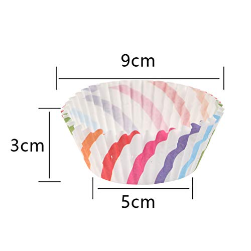 YANSHON Papel Magdalenas 600pcs Cápsulas de Repostería Tazas de papel para magdalenas moldes Antiadherentes Impermeable para Hornear Magdalenas Pastel Tarta, 6 Estilos, 3 x 5 x 9cm