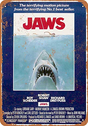 YASMINE HANCOCK 1975 Jaws MoviePlaca de Metal Logotipo de la Lata Poster Arte de la Pared Club Bar decoración del hogar