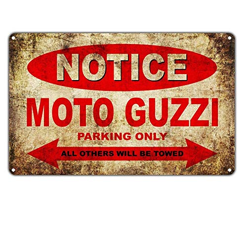 YASMINE HANCOCK Notice Moto Guzi Motorcycles Parking Only Placa de Metal Logotipo de la Lata Poster Arte de la Pared Club Bar decoración del hogar