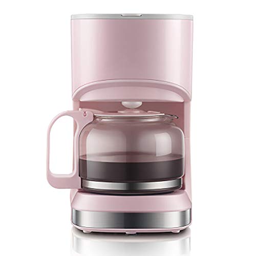 YBCD Mini máquina de café/máquina de café Tipo Goteo/cafetera Americana, 0.7 litros de Crema/Frijoles a Taza/Rosa