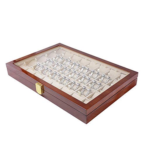 Ybzx 40 Pares de Caja de Almacenamiento de Gemelos y pasadores de Corbata para Hombres, Caja de exhibición de joyería de colección de Pendientes de Anillo de Madera Pintada a la Moda