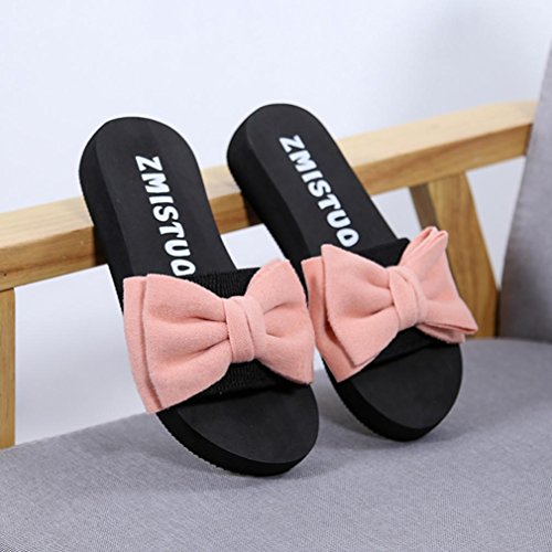 Yesmile Sandalias para Mujer Zapatos Casual de Mujer Sandalias de Verano para Fiesta y Boda Sandalias del Arco Zapatillas de Deporte de Interior Chanclas de Casa de Hogar (36, Rosa)