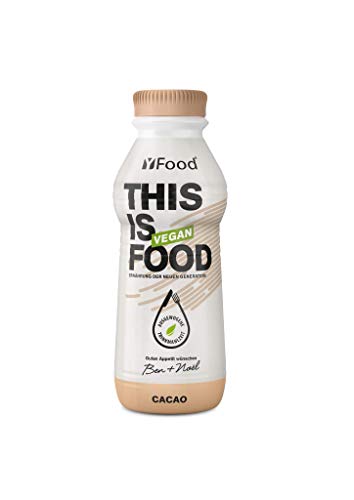 YFood Vegan Cacao | Comida Lista Para Beber | Sustitutivo de comida sin lactosa y sin gluten | 26 g de proteína, 26 vitaminas y minerales | Bebida proteica a base de plantas | 12 x 500 ml (1 kcal/ml)