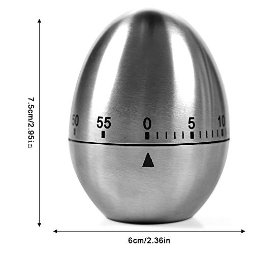 YFSEOS Temporizador Cocina Mecanico Cronometro Cocina 60 Minutos Temporizador Timer Cocina Acero Inoxidable Reloj Temporizador Alarma Forma de para Estudio Oficina Dormitorio Sala Cocina (Huevo)
