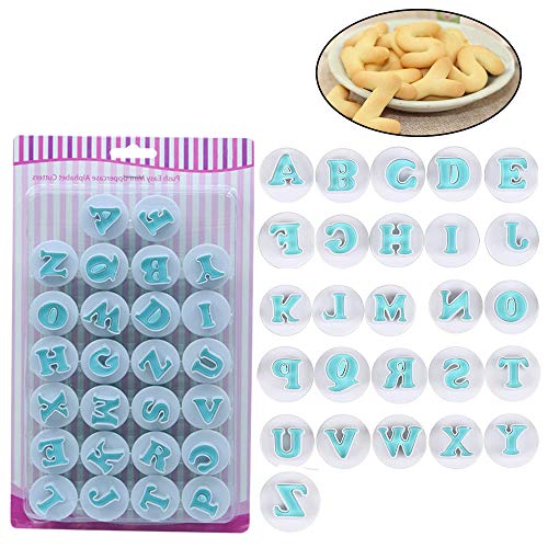 YGHH 26 Piezas Molde de Galletas, Mini Fondant Pastel Molde, Moldes para Galletas Bricolaje, Bricolaje Letras Mayúsculas Mini Molde de Galletas de Primavera para Fondant, Pastel, Bizcocho (26 Letras)