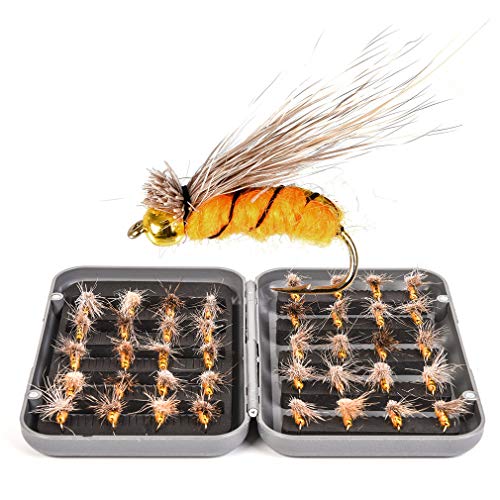 YGMX Ángel del Vuelo Set Señuelo Señuelos De Pesca De La Trucha Señuelo De La Mosca La Pesca con Mosca Anzuelo Leucomas Bass Pesca De La Trucha Bacalao Aparejos De Pesca,40PCS