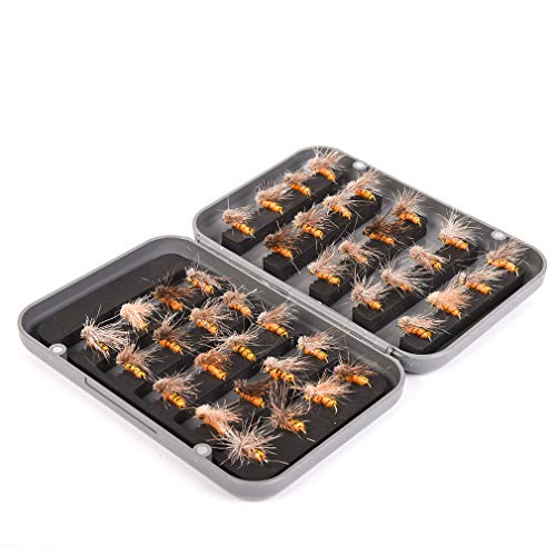 YGMX Ángel del Vuelo Set Señuelo Señuelos De Pesca De La Trucha Señuelo De La Mosca La Pesca con Mosca Anzuelo Leucomas Bass Pesca De La Trucha Bacalao Aparejos De Pesca,40PCS