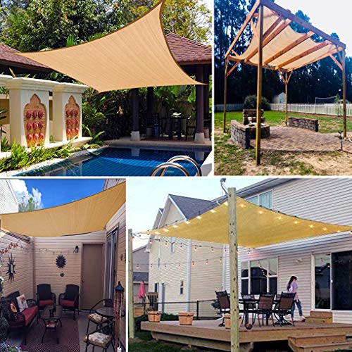 Yidaxing Toldo Vela de Sombra Rectangular 2 x 3 Metros, Protección Rayos UV Toldo Lmpermeable para Patio, Jardín, Exteriores, Color Arena