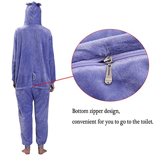 Yimidear® Unisex Cálido Pijamas para Adultos Cosplay Animales de Vestuario Ropa de Dormir Halloween y Navidad(S, Azul Stitch)