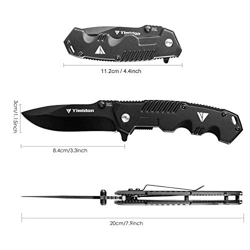 Yimidon Cuchillo, Cuchillo Plegable Inoxidable para Caza, Pesca, Camping, Outdoor, Supervivencia y Bushcraft